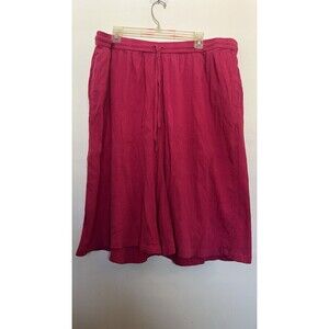 Easy Essentials Women's Plus Size 3X Pink Cotton Shorts Elastic Waist Drawstring